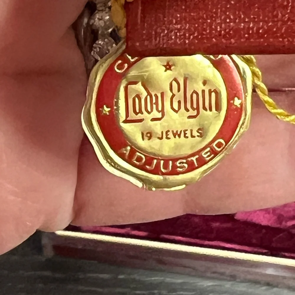 Vintage Lady Elgin Watch Box Only Velvet Lined Jewelry Watch Box - Picture 11 of 15